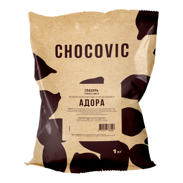 Тёмная кондитерская глазурь Chocovic Adora, 1 кг