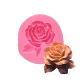 Молд силиконовый 3D - Роза 2Д с листом