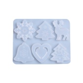 Форма силиконовая для леденцов Новогодний набор 6 в 1