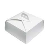 Упаковка с ручкой для торта - Белая (285х285х115)