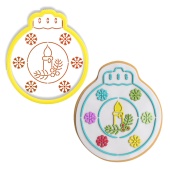 Вырубка пластиковая - Елочная игрушка шар В53