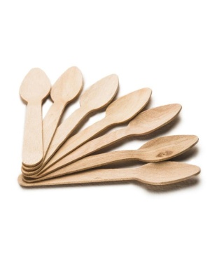картинка Ложечки деревянные 11 см, (100 шт) от магазина Crumble-shop.ru