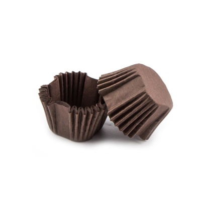 картинка Капсула бумажная квадрат 33x33x18 мм коричневые (100 шт) от магазина Crumble-shop.ru