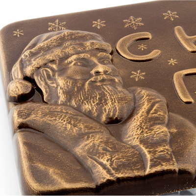 картинка Форма пластиковая для отливки шоколада - "Дед Мороз и Елка" от магазина Crumble-shop.ru