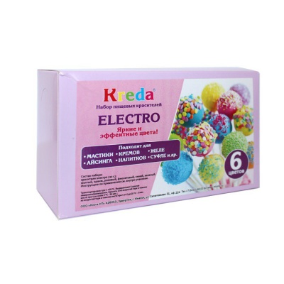 картинка Набор пищевых красителей "Kreda-F" - Electro (6 цветов) от магазина Crumble-shop.ru