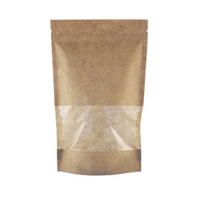 Пакет "Дой-пак" бумажный с прозрачным окном 135*225, 50 шт от магазина Crumble-shop.ru картинка Пакет "Дой-пак" бумажный с прозрачным окном 135*225, 50 шт от магазина Crumble-shop.ru