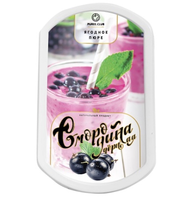 картинка Фруктовое пюре "Puree.Club" - Черная смородина (250 гр) от магазина Crumble-shop.ru