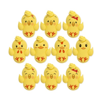 картинка Сахарные фигурки - "Цыпленок Цыпа (плоские) d33х20 мм" (10 шт) от магазина Crumble-shop.ru