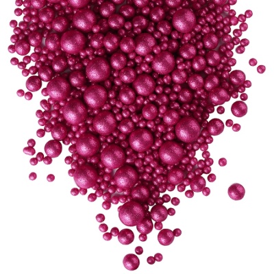 картинка Драже рисовое в глазури - "Блеск фуксия", 50 гр от магазина Crumble-shop.ru