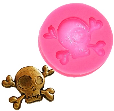 картинка Молд силиконовый - "Череп" (6,5х6,5х0,8 см) от магазина Crumble-shop.ru