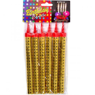 картинка Набор тортовых свечей «Фонтаны» золотые 15 см (6 шт) от магазина Crumble-shop.ru