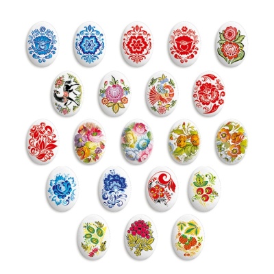 картинка Сахарные медальоны - "Русские узоры" d35х25мм (63 шт) от магазина Crumble-shop.ru