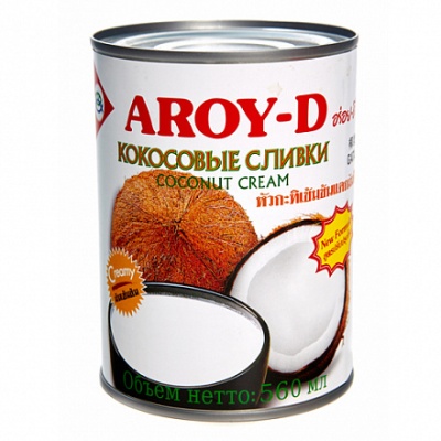 Кокосовые сливки "AROY-D" , 560 мл, ж/б (растительные жиры 20-22%) от магазина Crumble-shop.ru картинка Кокосовые сливки "AROY-D" , 560 мл, ж/б (растительные жиры 20-22%) от магазина Crumble-shop.ru