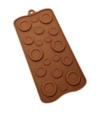 картинка Форма силиконовая для шоколада - "Пуговки" 19 ячеек, 22х10,5 см от магазина Crumble-shop.ru