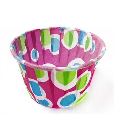 картинка Форма бумажная Маффин Шары цветные (d50хh40мм), 25 шт от магазина Crumble-shop.ru