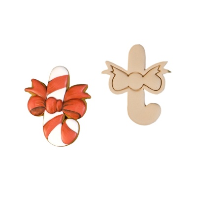 картинка Вырубка пластиковая - "Леденец с бантом" 11 см от магазина Crumble-shop.ru