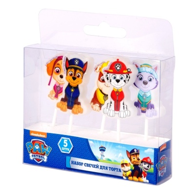 картинка Набор свечей для торта "Щенячий патруль", на палочках, 5шт. от магазина Crumble-shop.ru