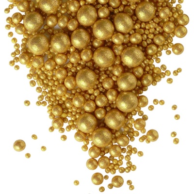 картинка Драже рисовое в глазури - "Блеск золото", 1,5 кг от магазина Crumble-shop.ru