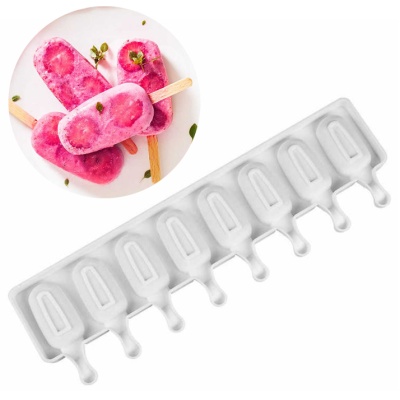 картинка Форма силиконовая для мороженого - "Эскимо малое" 8 ячеек, 37*68 мм от магазина Crumble-shop.ru