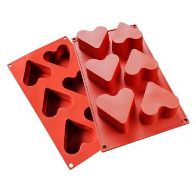 картинка Форма силиконовая - "Сердце" (6 фигур, d65хh40мм) D-036 от магазина Crumble-shop.ru