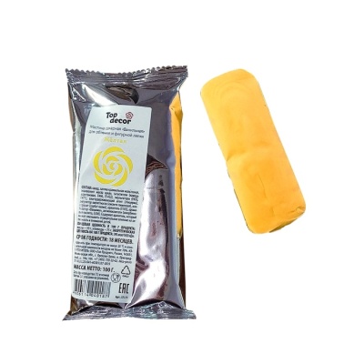 картинка Сахарная мастика ванильная "Топ-декор" - желтая, 100 гр от магазина Crumble-shop.ru