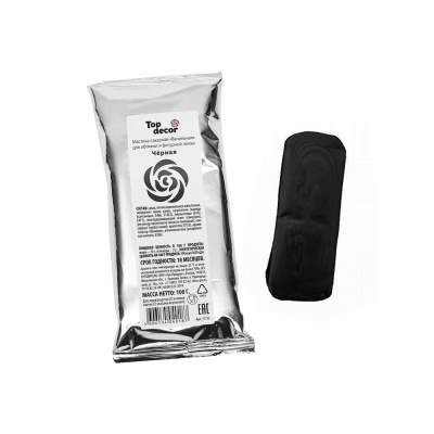 картинка Сахарная мастика ванильная "Топ-декор" - черная, 100 гр от магазина Crumble-shop.ru