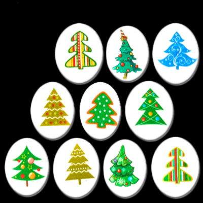 картинка Сахарные фигурки - "Медальоны Елочки" d35х35мм (10 шт) от магазина Crumble-shop.ru