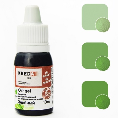 картинка Краситель "Kreda Oil-gel" жирорастворимый - Зеленый (10 гр) от магазина Crumble-shop.ru