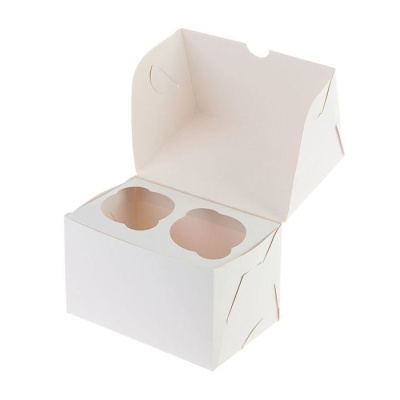 картинка Коробка на 2 капкейка 100*160*100мм от магазина Crumble-shop.ru