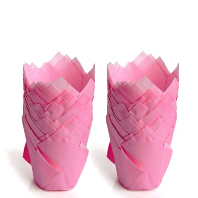 картинка Бумажные формы для выпечки - "Тюльпан", Розовый, 50мм. 200 шт от магазина Crumble-shop.ru