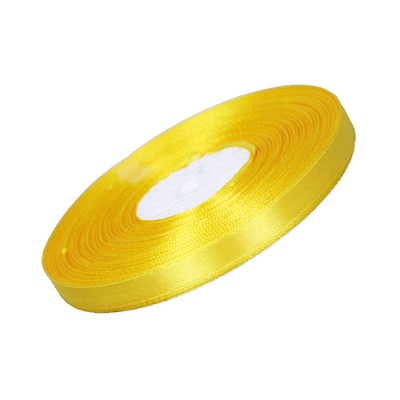 картинка Лента атласная - Желтая, 10 мм (100 м) от магазина Crumble-shop.ru
