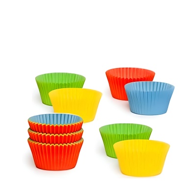 картинка Капсула бумажная круг 50*30 мм, 4 цв. (уп.380 шт) от магазина Crumble-shop.ru