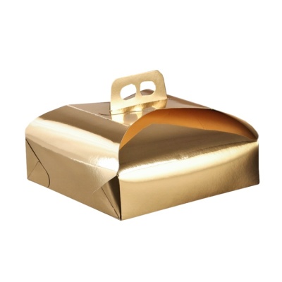 картинка Коробка для тортов 23х23 золотая, 1 шт от магазина Crumble-shop.ru