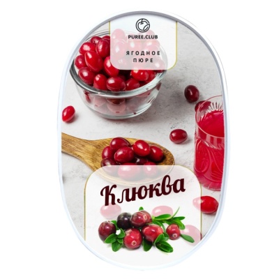 картинка Фруктовое пюре "Puree.Club" - Клюква (1 кг) от магазина Crumble-shop.ru