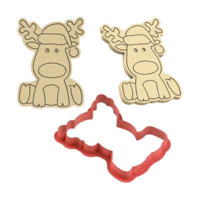 картинка Вырубка пластиковая - "Олень №7" (9 см) от магазина Crumble-shop.ru