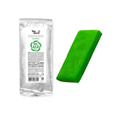 картинка Сахарная мастика ванильная "Топ-декор" - зеленая, 100 гр от магазина Crumble-shop.ru