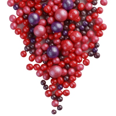 картинка Драже рисовое в глазури - "МИКС 178 Красный/малиновый/сиреневый жемчуг", 50 гр от магазина Crumble-shop.ru