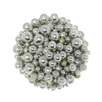 картинка Сахарные бусинки - Серебряные МИКС (2,3,5,7мм) 100 гр. от магазина Crumble-shop.ru