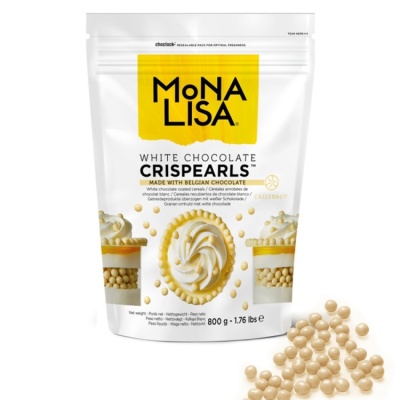 картинка Шоколадные жемчужины Mona Lisa с хруст. слоем - Белые, 0,8 кг от магазина Crumble-shop.ru
