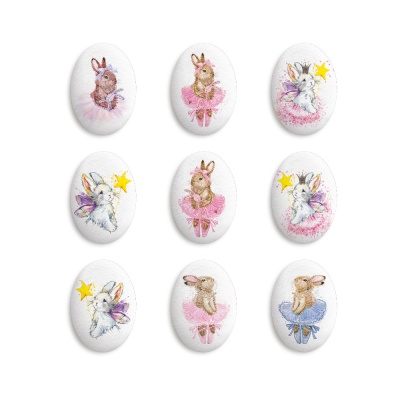 картинка Сахарные медальоны - "Зайчики" d35х25мм (63 шт) от магазина Crumble-shop.ru