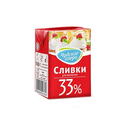 картинка Сливки ультрапастеризованные, 33% ТМ "Чудское озеро", 0,2 л от магазина Crumble-shop.ru