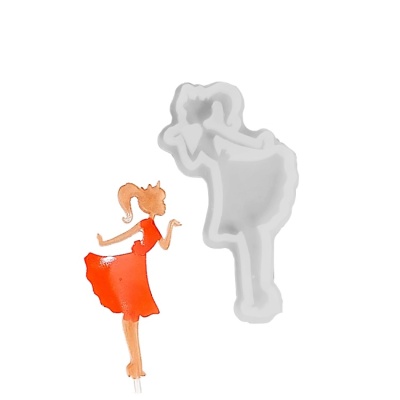 картинка Форма силиконовая для леденцов и шоколада - "Топпер девушка стоя" от магазина Crumble-shop.ru