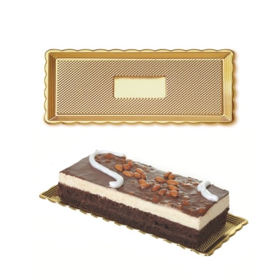 картинка Поднос МЕДОРО пластик.прямоуг.золото 15х25 см (1шт.) от магазина Crumble-shop.ru