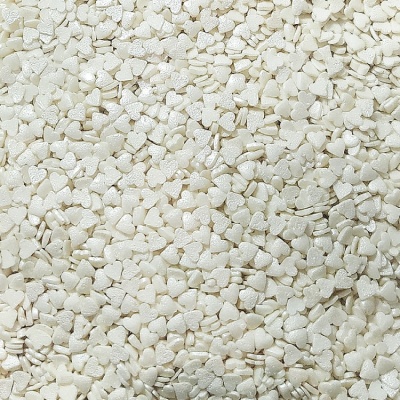 картинка Посыпки - "Сердечки белые перламутровые" (мини), 0,75 кг от магазина Crumble-shop.ru