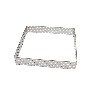 картинка Форма металлическая перфорированная квадрат 10*10h2 см от магазина Crumble-shop.ru