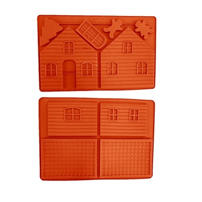 картинка Форма силиконовая - "Пряничный домик" (2 части) 35*25*1 см от магазина Crumble-shop.ru
