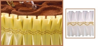 картинка Лента с золотым переплетением - Белая, 10м. (24192*G/p) от магазина Crumble-shop.ru