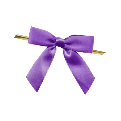 картинка Твист-лента для пакетиков с бантиком (Сиреневая,10 см) 50 шт от магазина Crumble-shop.ru