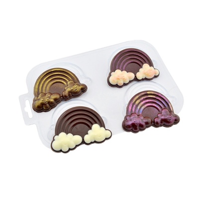 картинка Форма пластиковая для отливки шоколада - "4 Радуги" от магазина Crumble-shop.ru