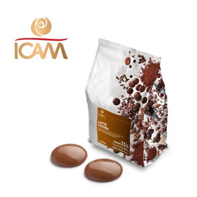 картинка Шоколад молочный ICAM - КЬЯРА 33%, пакет 4 кг от магазина Crumble-shop.ru